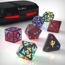 Conjunto de dados CooAoo Light Up DND recarregável sem fio, 7 unidades