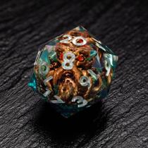 Conjunto de dados Cthulhu de 7 peças de resina com tentáculos e figura de bronze Conjunto de dados Cthulhu de 7 peças de resina com tentáculos e figura de bronze