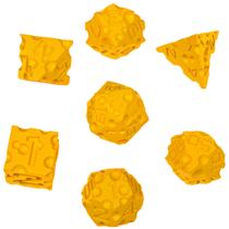 Conjunto de dados CZYY Cheese impresso em 3D em poliédrico de 7 peças para RPG Conjunto de dados CZYY Cheese impresso em 3D em poliédrico de 7 peças para RPG