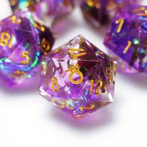 Conjunto de dados D20 de resina roxa e rosa de 20 lados para RPG de D&D (5 unidades) Conjunto de dados D20 de resina roxa e rosa de 20 lados para RPG de D&D (5 unidades)