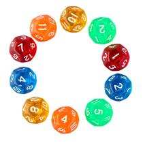 Conjunto de dados de cristal acrílico de 12 lados, 10 unidades para crianças Conjunto de dados de cristal acrílico de 12 lados, 10 unidades para crianças