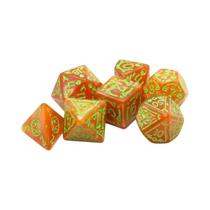 Conjunto de dados de jogo de tabuleiro com padrão de Halloween de 7 peças, dados de jogo DND