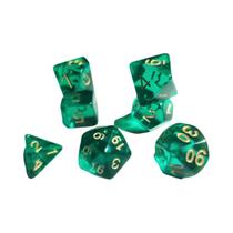 Conjunto De Dados De Jogo De Tabuleiro Poliedricos De Acrílico Translúcido Verde 7 Peças Alta Conjunto De Dados De Jogo De Tabuleiro Poliedricos De Acrílico Translúcido Verde 7 Peças Alta