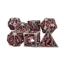 Conjunto De Dados De Metal Dragão, Dados Poliedrais Oco Para Jogos De Tabuleiro D&D