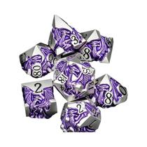 Conjunto De Dados De Metal Dragão Para Jogos De RPG D20 D12 D10 D8 D6 D4 Poliedrais D&D