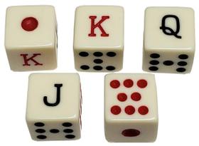Conjunto de dados de pôquer espanhol Cyber-Deals Ivory (5/8") com taça
