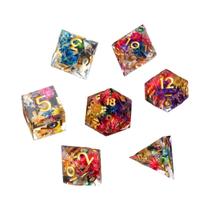 Conjunto De Dados De Resina Artesanal De Precisão Com 7 Peças Para Jogos De RPG D20 D12 D100 D10 D6 Conjunto De Dados De Resina Artesanal De Precisão Com 7 Peças Para Jogos De RPG D20 D12 D100 D10 D6