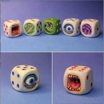 Conjunto De Dados De Resina Com Rosto De Monstro De Halloween Para Jogos De Tabuleiro, Acessórios