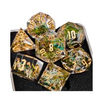 Conjunto De Dados De Resina Dungeons And Dragons Com Bordas Afiadas, Dados Poliedricos D20 D12 D10