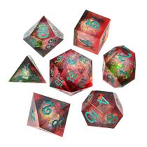 Conjunto De Dados De Resina Em Cores Vibrantes Com Bordas Afiadas Para Jogos De RPG E Cartas Conjunto De Dados De Resina Em Cores Vibrantes Com Bordas Afiadas Para Jogos De RPG E Cartas