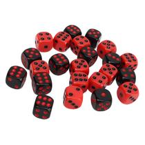 Conjunto de dados de seis lados Fockety 48 unidades, brilhante, impermeável, preto/vermelho