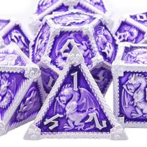 Conjunto de dados DND AUSTOR Dungeons and Dragons Metal 7-Die com caixa Conjunto de dados DND AUSTOR Dungeons and Dragons Metal 7-Die com caixa