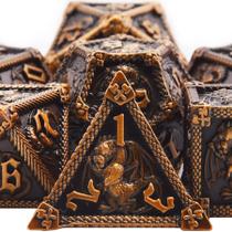 Conjunto de dados DND AUSTOR Metal Dungeons and Dragons com caixa 7-Die Conjunto de dados DND AUSTOR Metal Dungeons and Dragons com caixa 7-Die