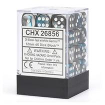 Conjunto de dados DND Chessex D&D Gemini Steel Teal White 36 Dice