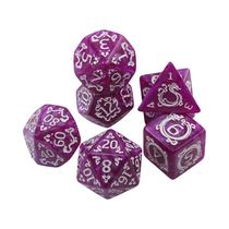 Conjunto De Dados DND Com Efeito Mármore 7 Peças Para Jogo De RPG D&D Acessórios Para Jogos De