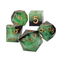 Conjunto De Dados DnD De Resina Preta Feito À Mão Poliédrico Com Bordas Afiadas Dungeons And Dragons