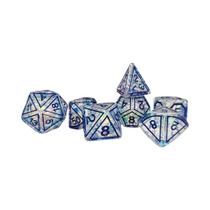 Conjunto De Dados DND De Resina Transparente Azul Personalizado, Design Poliedrico Único Para Jogos Conjunto De Dados DND De Resina Transparente Azul Personalizado, Design Poliedrico Único Para Jogos