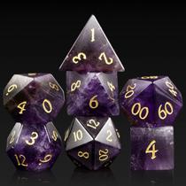 Conjunto de dados DNDND Amethyst Crystal DND 7 PCS para Dungeons & Dragon