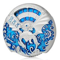 Conjunto de dados DNDND Dragon Roulette Spinner D&D 7 em 1 Metal Silver