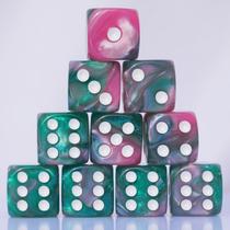 Conjunto de dados em acrílico 10 peças de 16 mm para jogos de mesa RPG MTG DND