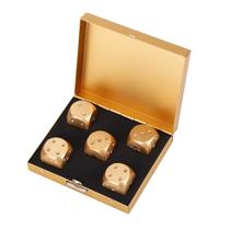 Conjunto de dados em liga de alumínio Serlium, 5 peças com caixa de armazenamento dourada