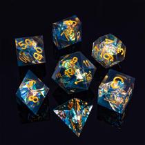Conjunto de Dados FugaCity DND Artesanal - 7 Acessórios para TTRPG Conjunto de Dados FugaCity DND Artesanal - 7 Acessórios para TTRPG