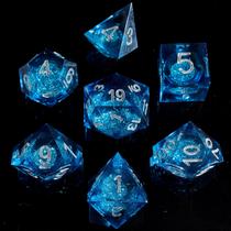 Conjunto de Dados Fugacity DND Liquid Core Resin - 7 Peças (Azul e Prata) Conjunto de Dados Fugacity DND Liquid Core Resin - 7 Peças (Azul e Prata)