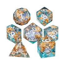 Conjunto De Dados Galaxy Cat Para Dungeons And Dragons, Núcleo Líquido De Resina, Dados Com Bordas