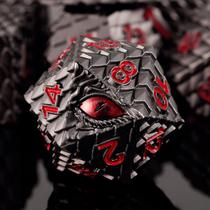Conjunto de dados Handan Dragon Eye Metal 7 peças Dragon Scale D&D