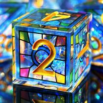 Conjunto de dados HAOMEJA, resina de dupla camada, 7 peças de vitrais