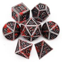 Conjunto de Dados Haxtec Bloodstained Metal para Dungeons & Dragons (D&D)