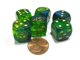 Conjunto de dados Koplow Beetle Animal azul-verde com pontas douradas de 16 mm