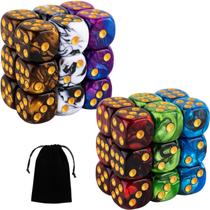 Conjunto de dados LAMJAM 36 peças 16mm Marble D6 para jogo de tabuleiro