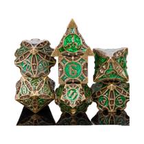 Conjunto De Dados Metálicos Azuis Para Dungeons And Dragons Jogo De RPG Poliedrico