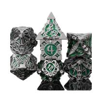 Conjunto De Dados Metálicos Azuis Para Dungeons And Dragons Jogo De RPG Poliedrico