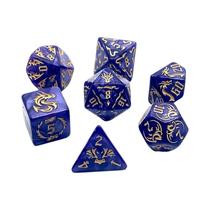 Conjunto De Dados Multi-facetados Com Textura De Dragão 7PCS Para Jogos De RPG DnD Acessórios Para