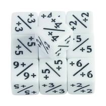 Conjunto de Dados para Ensino de Matemática Infantil - 10 Dados D6 com +1/+1 e -1/-1