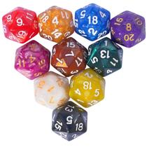 Conjunto de dados poliédricos 10PC D20 22mm para jogos de mesa DND RPG MTG