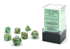 Conjunto de Dados Poliedricos Chessex - Marrom e Verde Escuro - 7 Dados