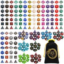 Conjunto de Dados Poliedricos CiaraQ DND (182 Unidades) - 26 x 7 com Bolsa