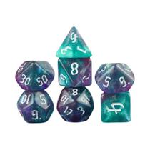 Conjunto De Dados Poliedricos Com Glitter Iridescente Para Jogos De RPG Dungeons & Dragons
