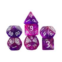 Conjunto De Dados Poliedricos Com Glitter Iridescente Para Jogos De RPG Dungeons & Dragons
