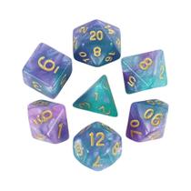 Conjunto De Dados Poliédricos Com Tema Galaxy, Efeito Colorido Do Universo Para Jogos De Tabuleiro,