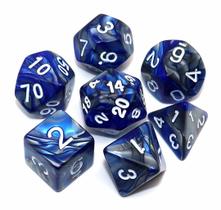 Conjunto de dados poliédricos CREEBUY DND Blue Mix Silver para RPG
