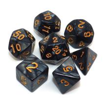 Conjunto de dados poliédricos CREEBUY Pearl Black para D&D Pathfinder