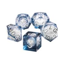 Conjunto De Dados Poliédricos De Folha De Ouro Verde Para Dungeons And Dragons Galaxy DnD Liquid