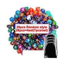 Conjunto De Dados Poliédricos DND Pretos Com 28 Peças, Faces Codificadas Por Cores, Bolsa Com Conjunto De Dados Poliédricos DND Pretos Com 28 Peças, Faces Codificadas Por Cores, Bolsa Com