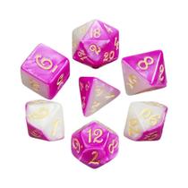 Conjunto De Dados Poliedricos Multicoloridos 7 Peças D4 D6 D8 D10 D12 D20 D% Para Entretenimento Em