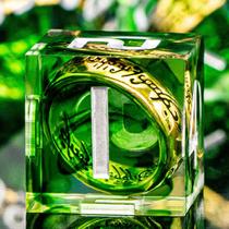 Conjunto de dados poliédricos ORIFANTOU Magic Golden Ring DND com estojo