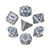 Conjunto De Dados Poliédricos Rpg, 7 Unidades, Padrão De Escultura Dnd, Acessórios De Entretenimento